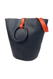 Myers Collective Round Bucket Tote, Large Navy