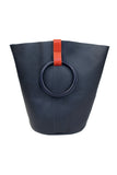 Myers Collective Round Bucket Tote, Large Navy