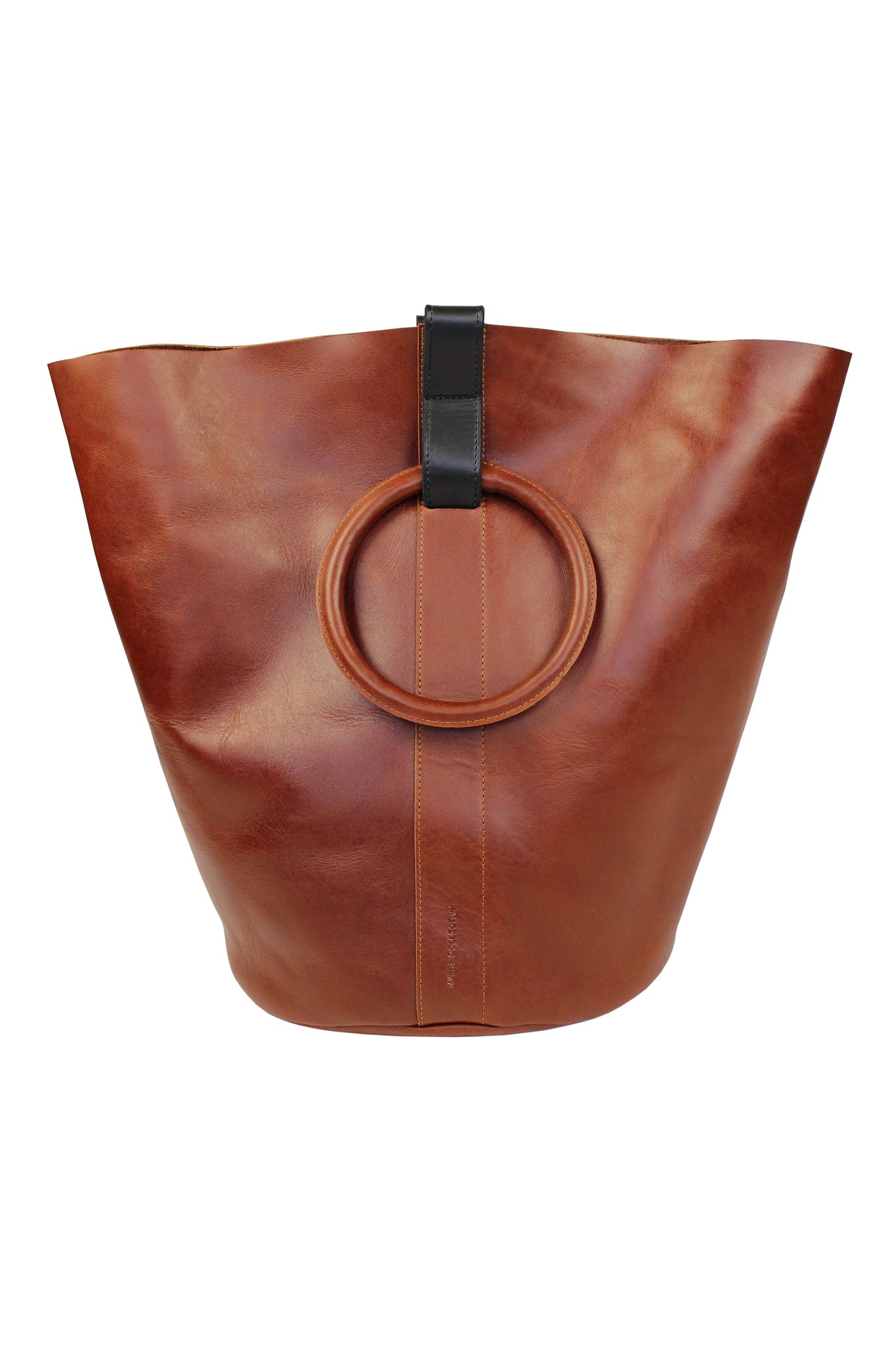 Myers Collective Round Bucket Tote, Large Tobacco