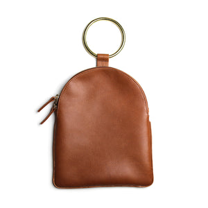 Leather Brass Ring Pouch Minaudière Myers Collective Otaat Wristlet Handbag
